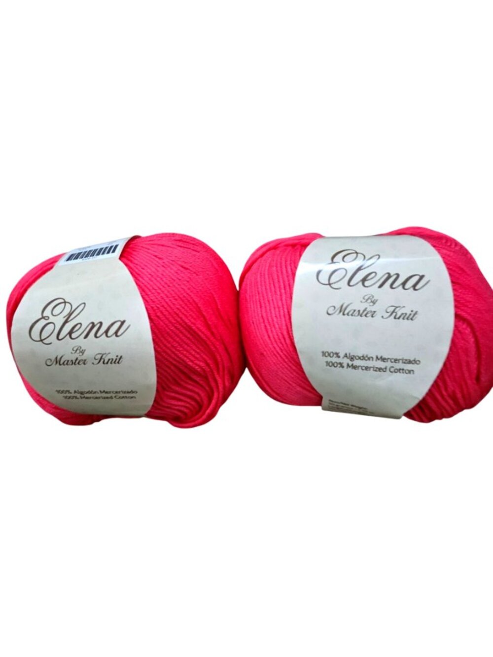 Master Knit Elena Mercerized Cotton Yarn 4 Skeins Hot Pink Lime Green 50g 125m M - Picture 3 of 6
